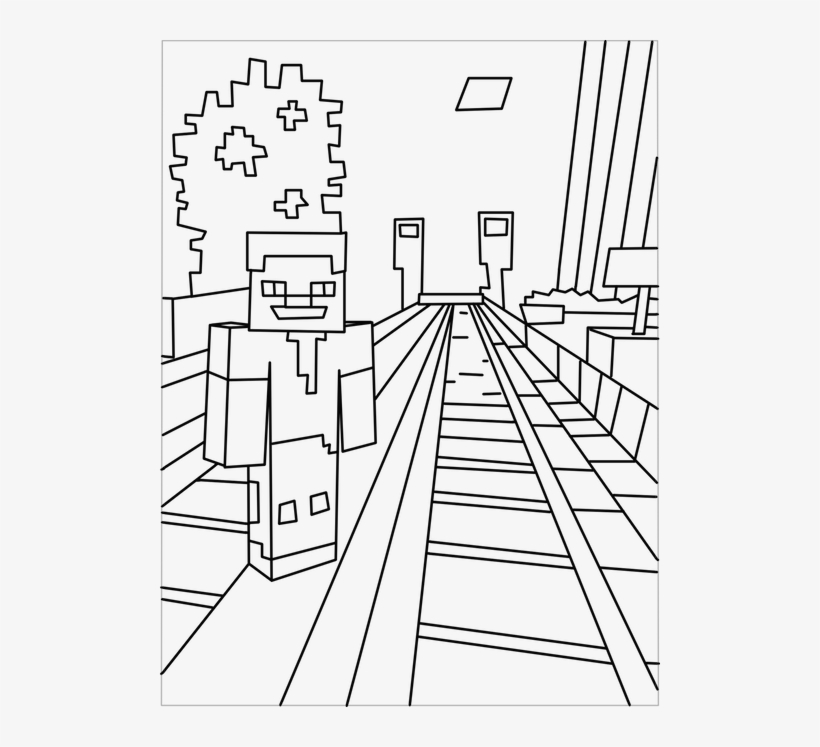 Printable minecraft city coloring pages