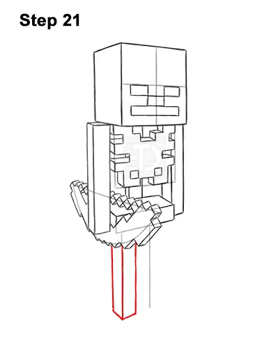 How to draw a skeleton from minecraft step