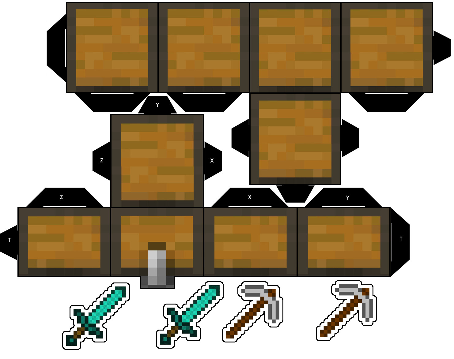 Minecraft chest papercraft free printable papercraft templates