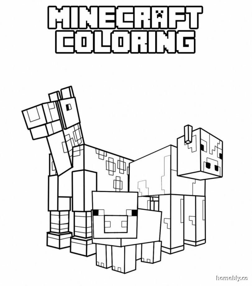 Zombie minecraft coloring pages