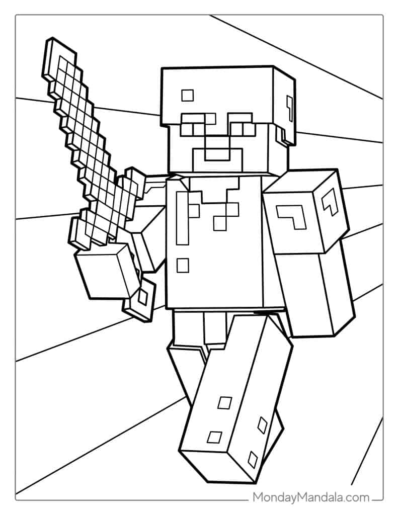 Minecraft coloring pages free pdf printables