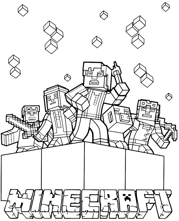 Minecraft coloring sheet to print