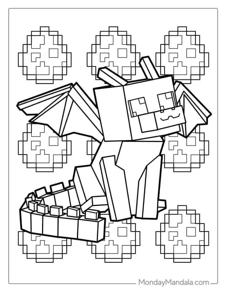 Minecraft coloring pages free pdf printables