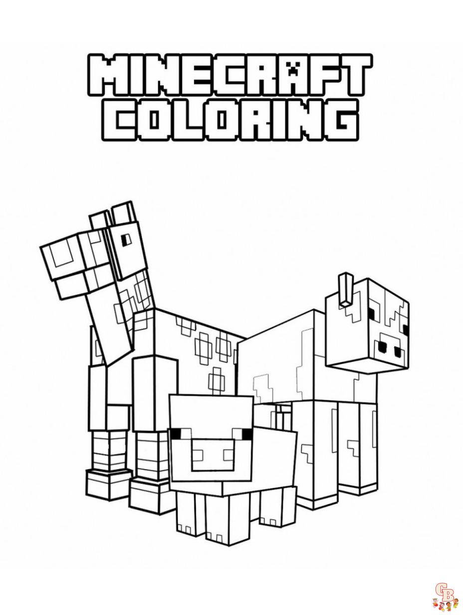 Minecraft coloring pages free printable for kids and adults