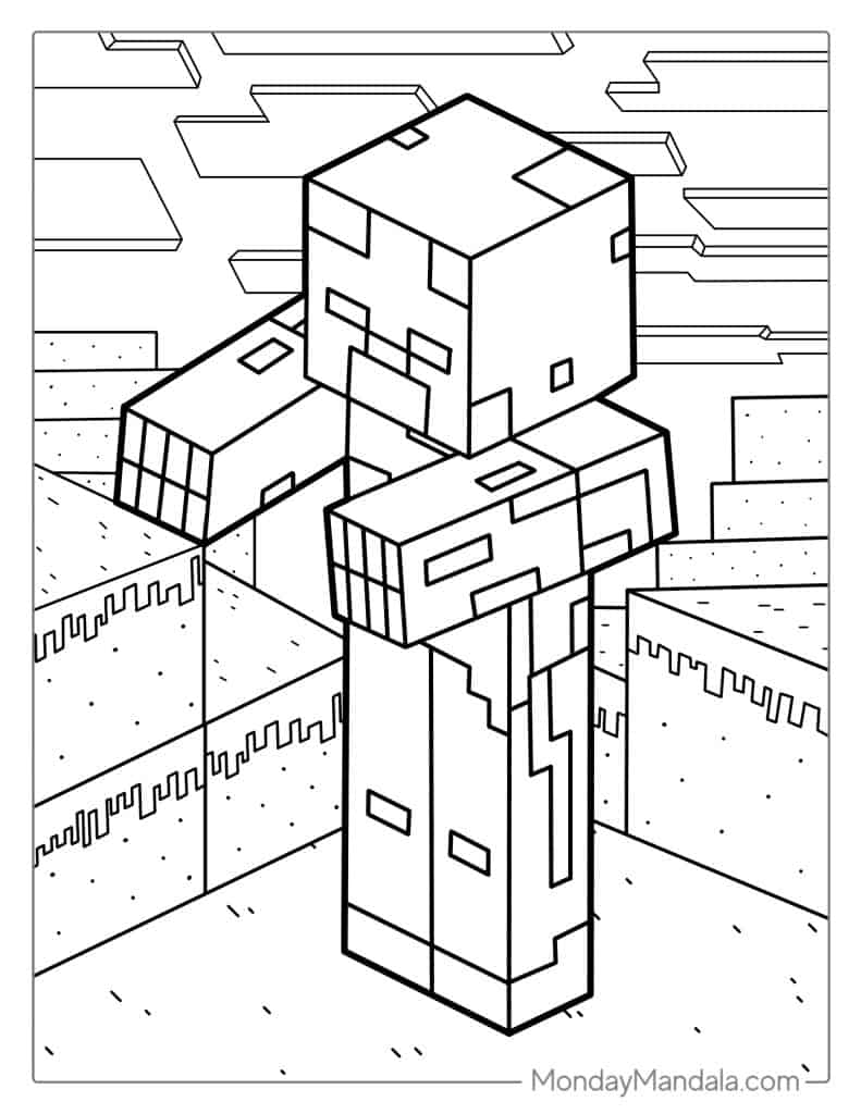 Minecraft coloring pages free pdf printables