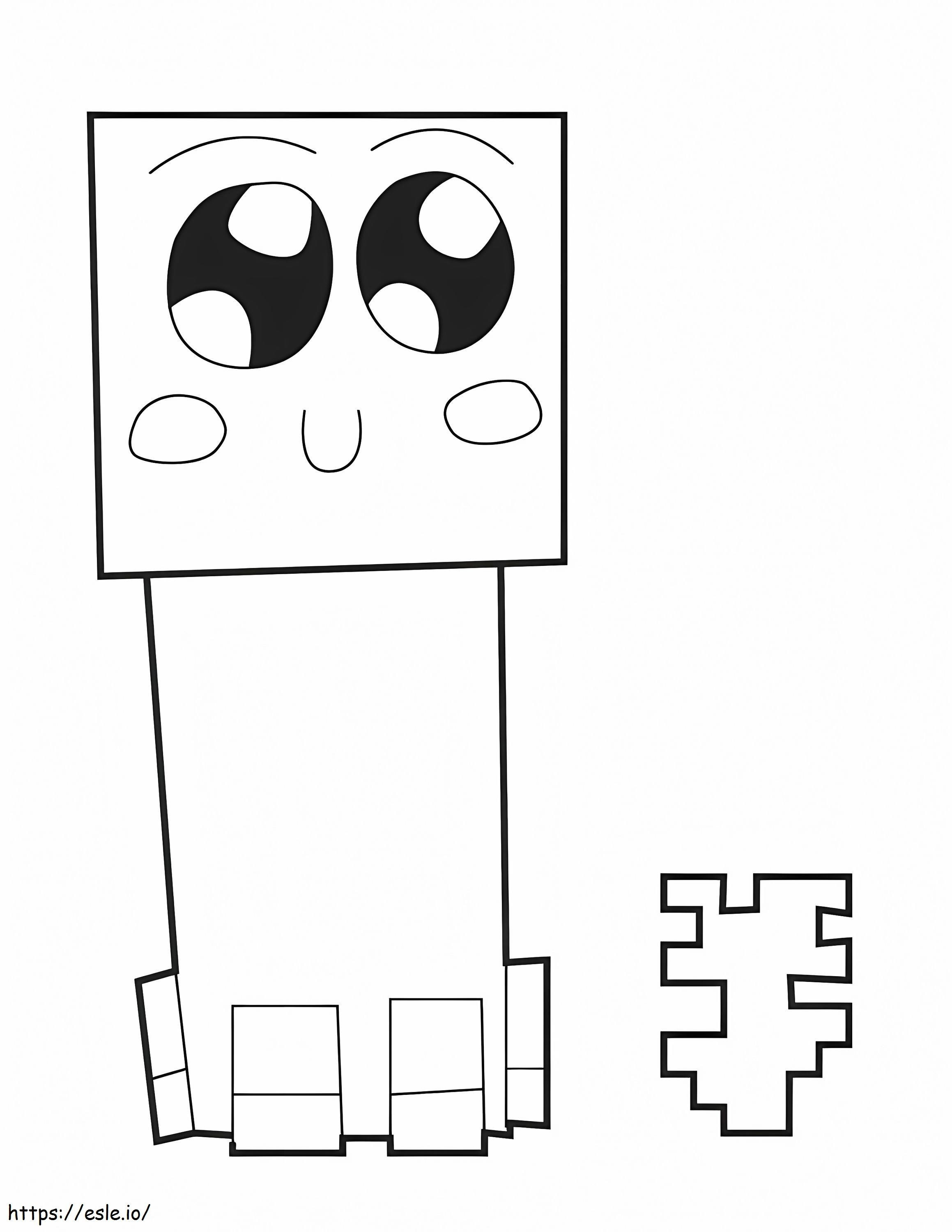 Cute creeper coloring page