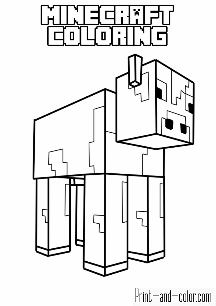 Minecraft coloring pages print and color