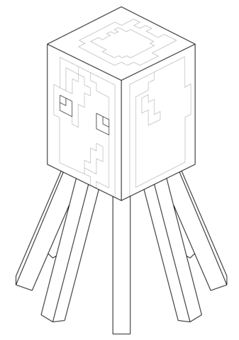 Minecraft squid coloring page free printable coloring pages