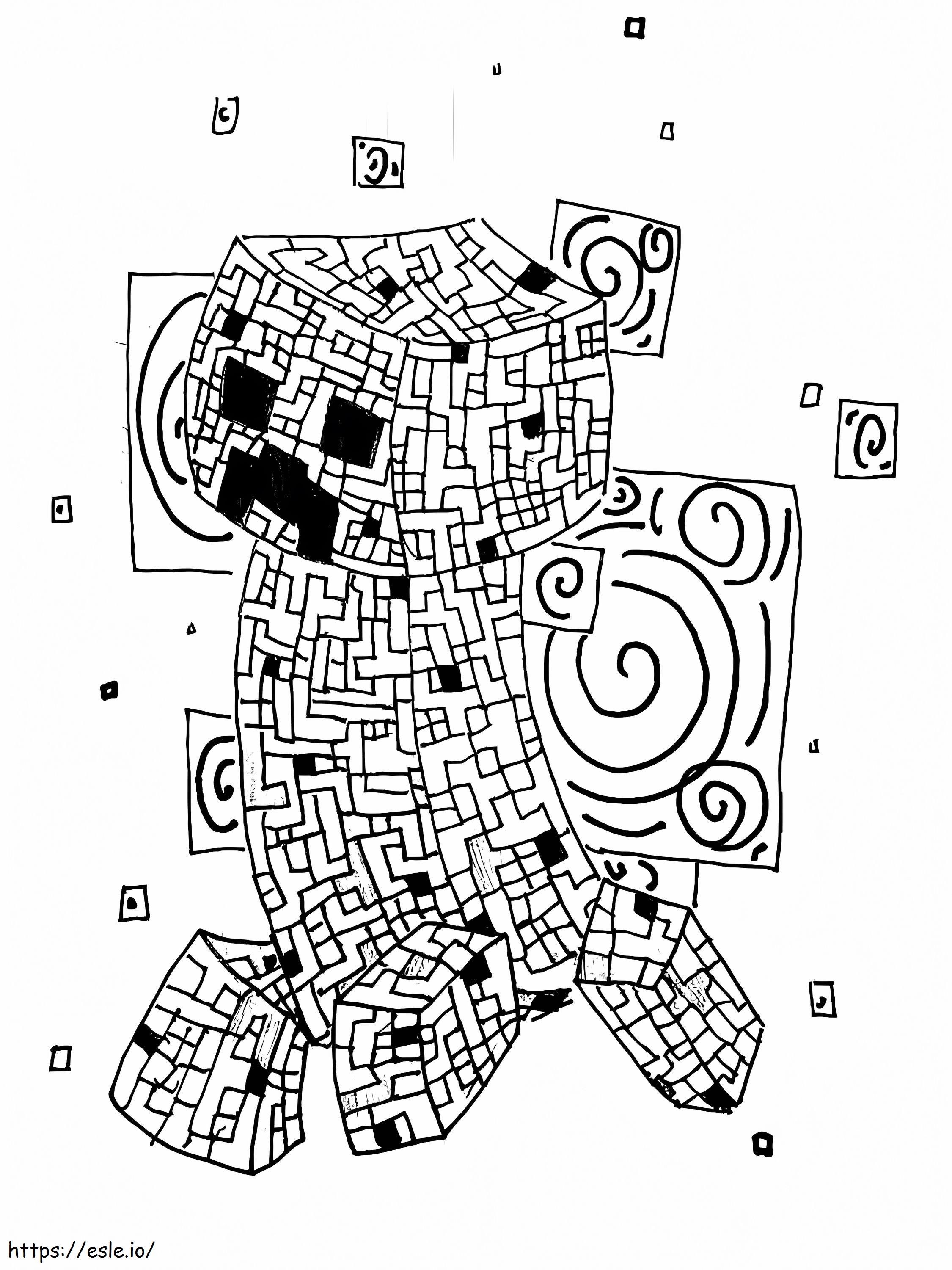 Funny minecraft creeper coloring page