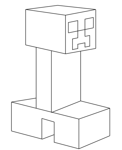 Creeper from minecraft coloring page free printable coloring pages