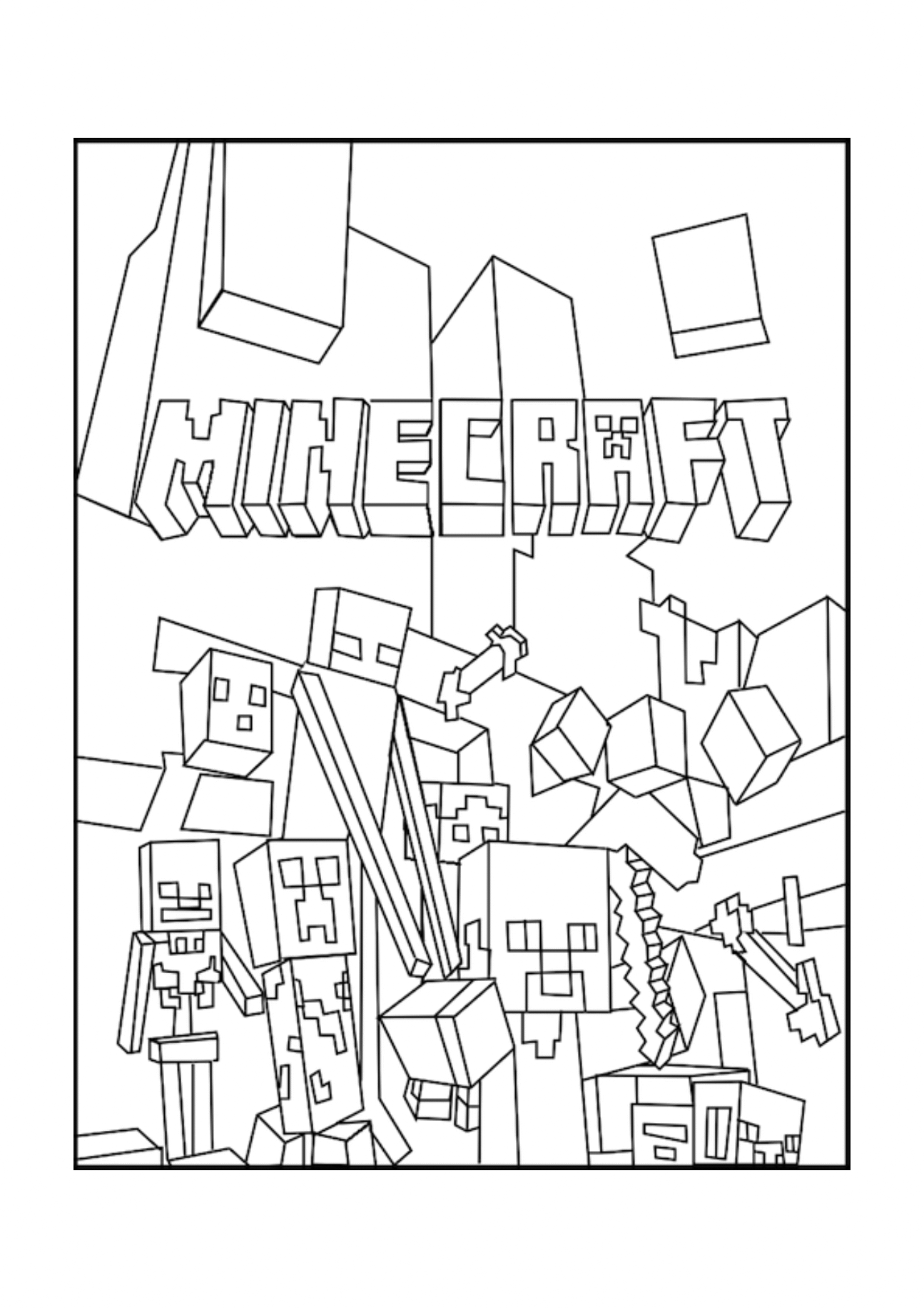 Minecraft coloring pages