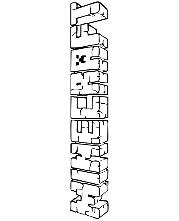 Simple minecraft logo coloring sheet