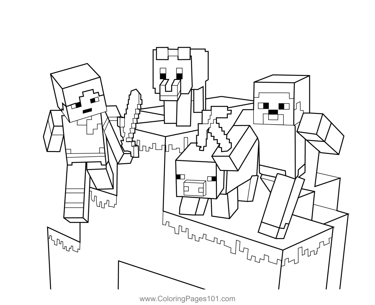 The guardian minecraft coloring page for kids