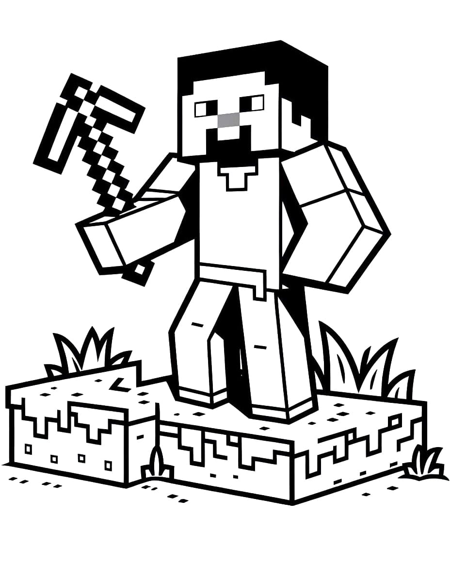 Minecraft drawing image coloring page