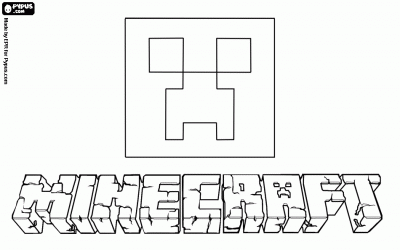 Minecraft logo with the face of a creeper coloring page minecraft coloring pages coloring pages minecraft logo