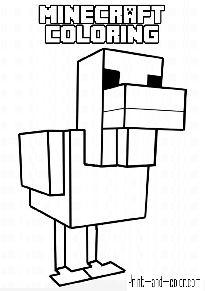 Minecraft coloring pages print and color