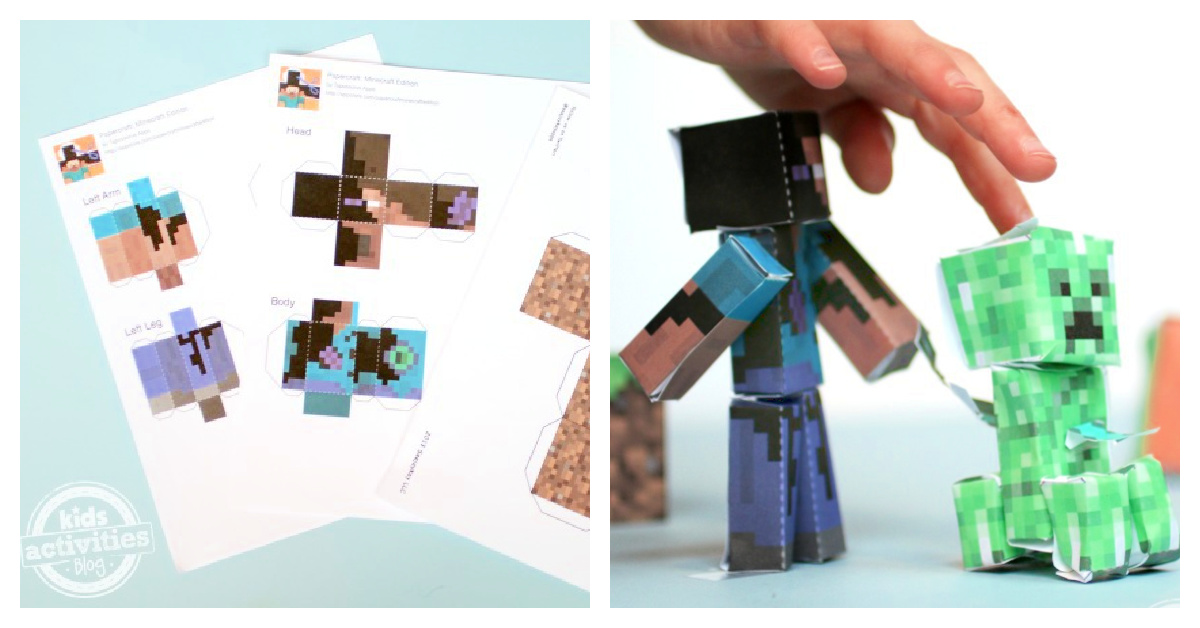 Printable minecraft d paper crafts for kids kids activities blog