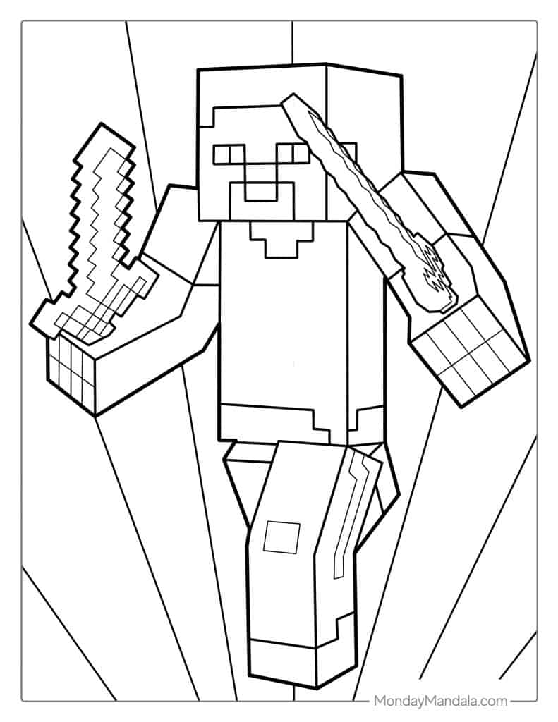 Minecraft coloring pages free pdf printables