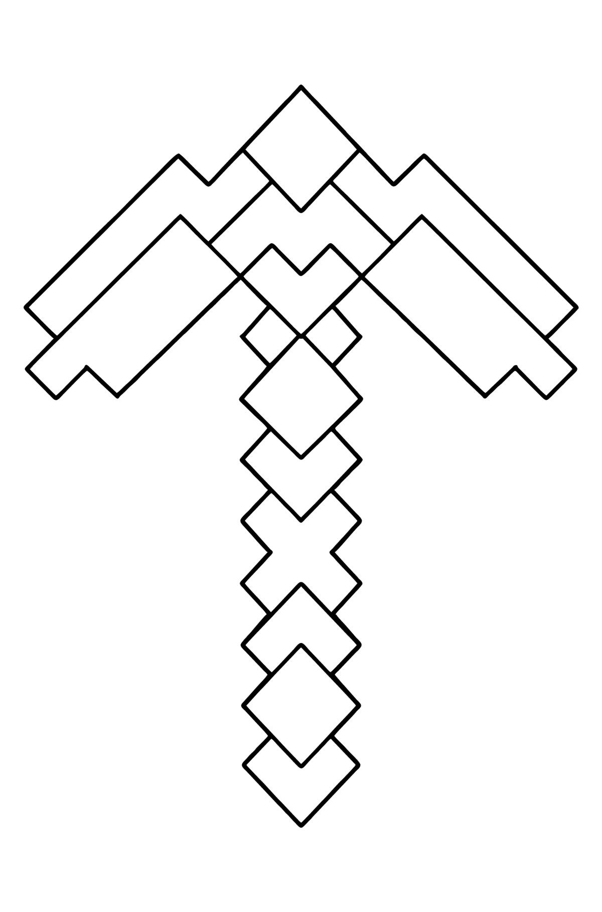 Minecraft pickaxe coloring page â online and print for free