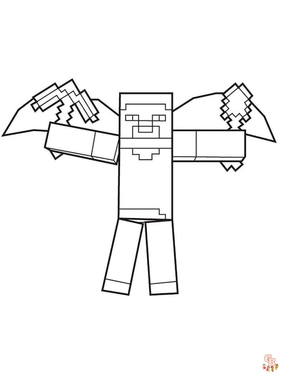 Minecraft coloring pages free printable for kids and adults