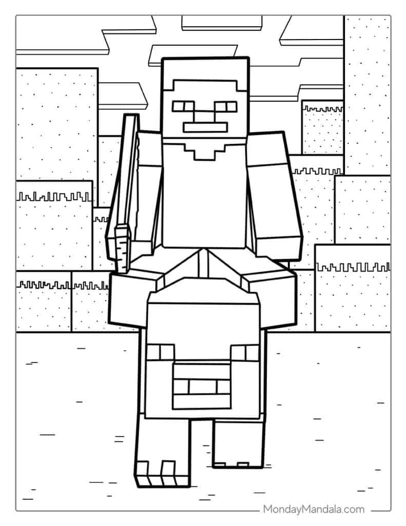 Minecraft coloring pages free pdf printables