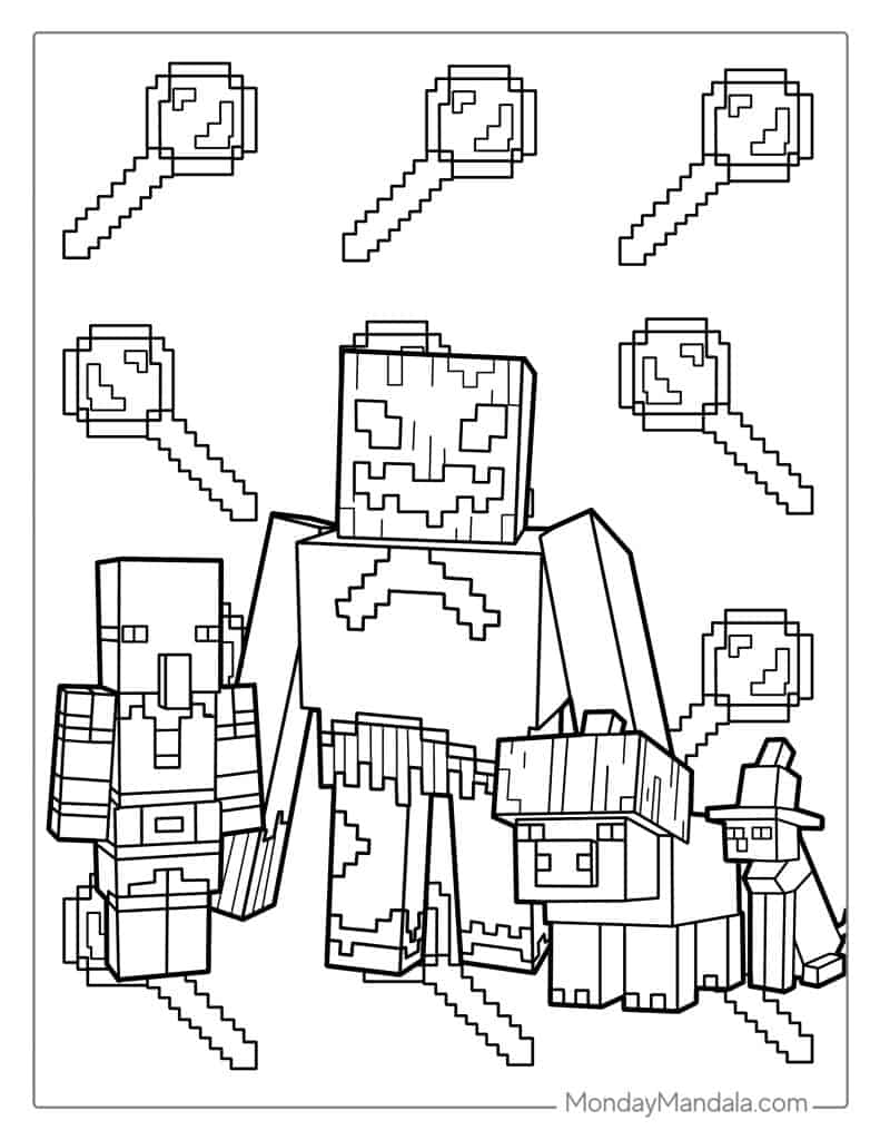 Minecraft coloring pages free pdf printables