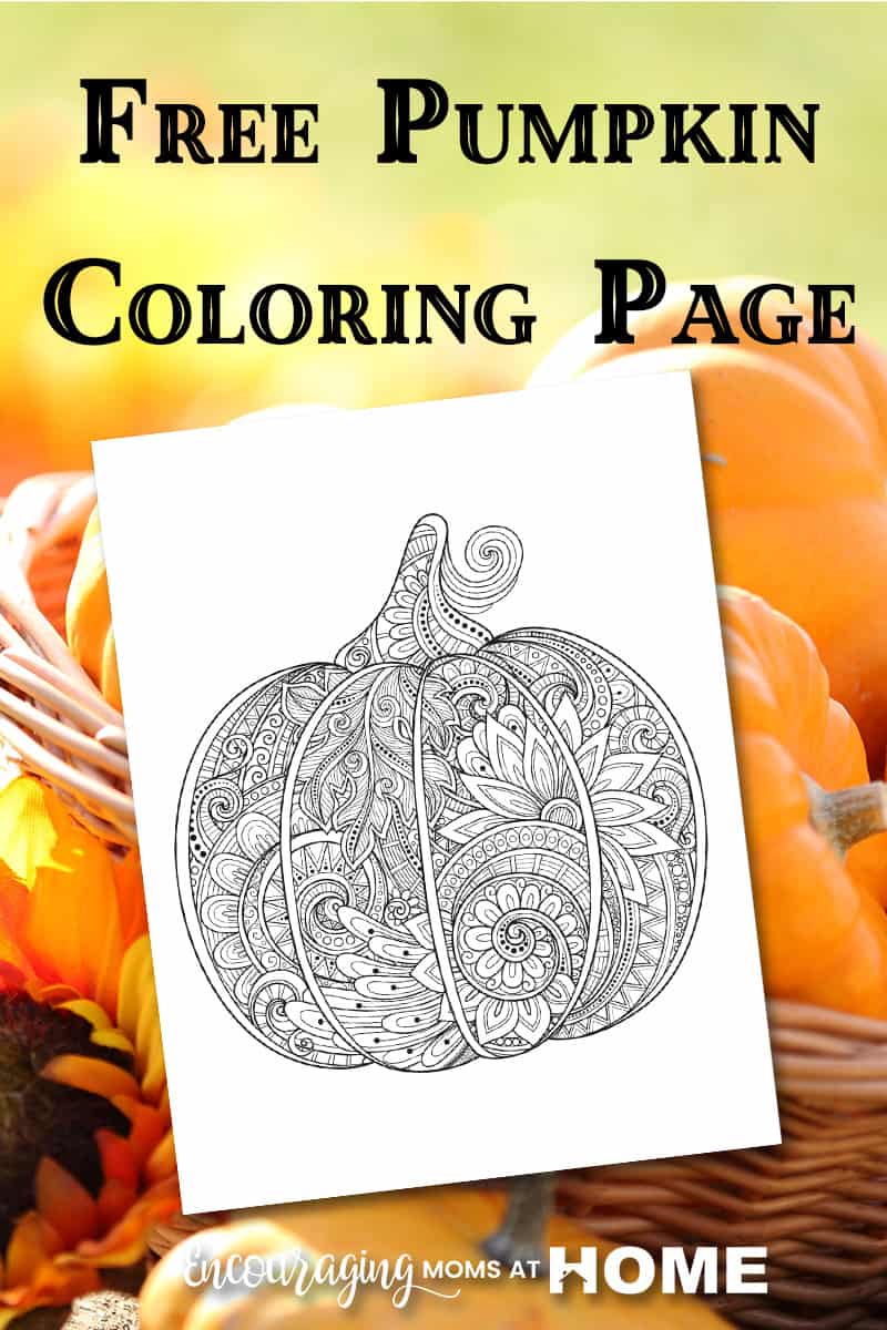 Free printable harvest pumpkin coloring page for fall