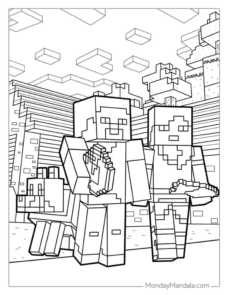 Minecraft coloring pages free pdf printables