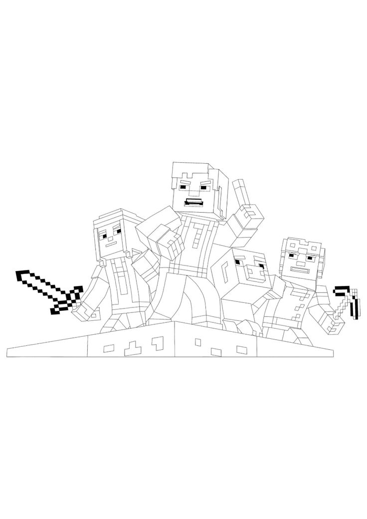 Minecraft story mode coloring pages