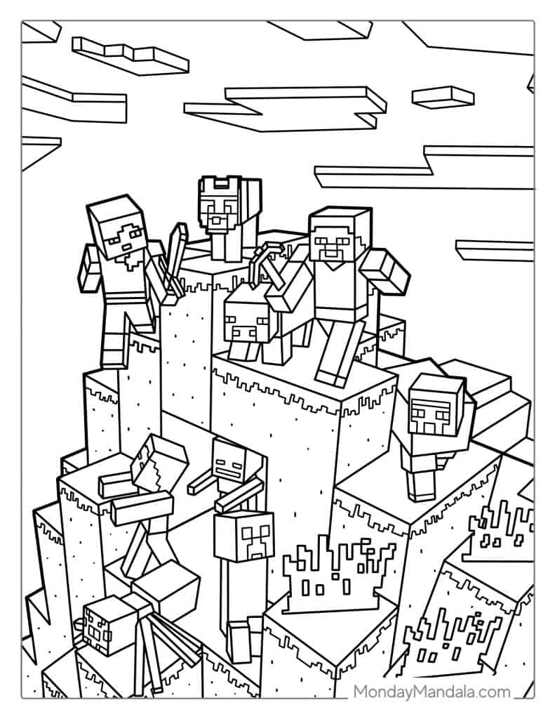 Minecraft coloring pages free pdf printables