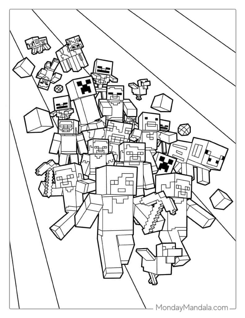 Minecraft coloring pages free pdf printables