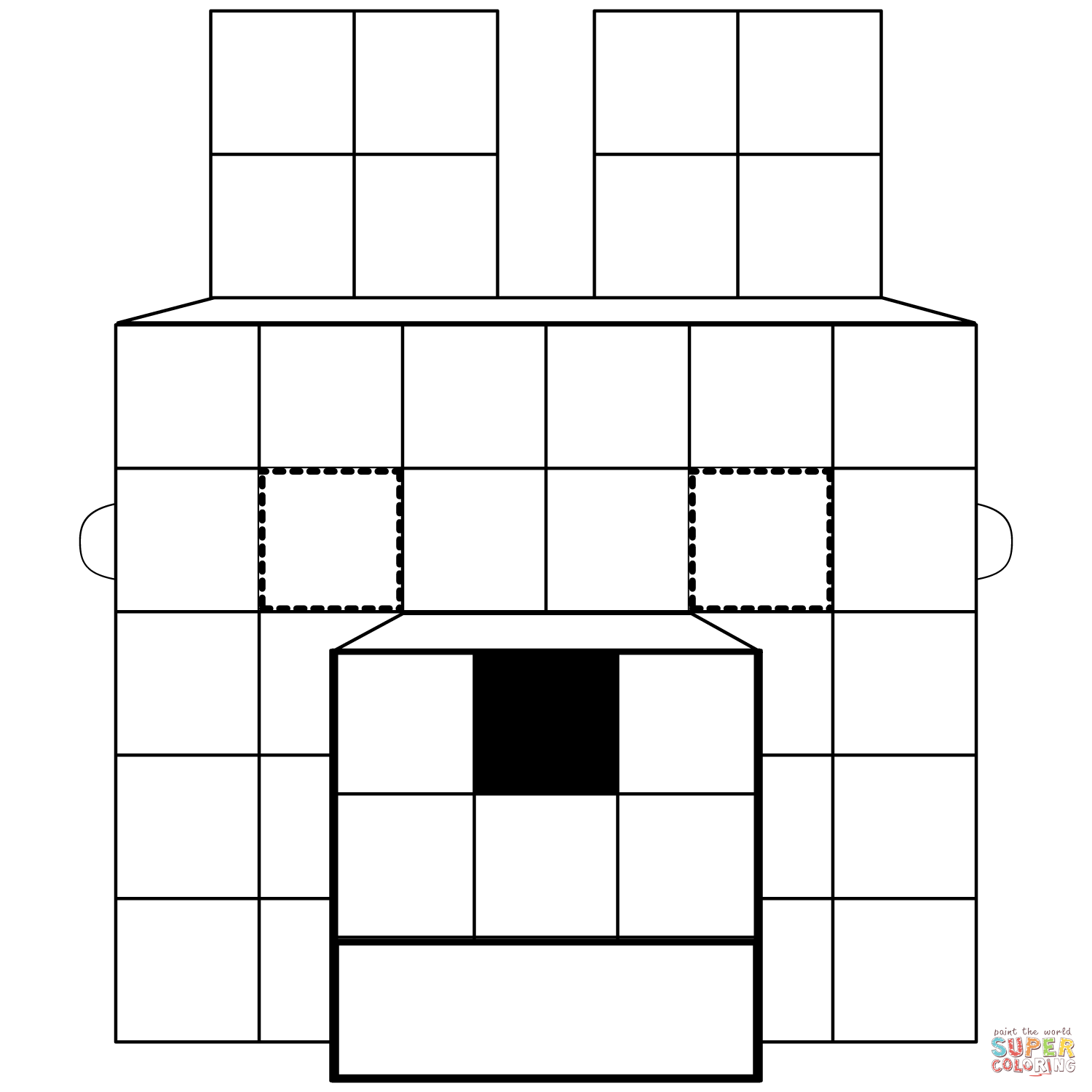 Minecraft wolf mask coloring page free printable coloring pages