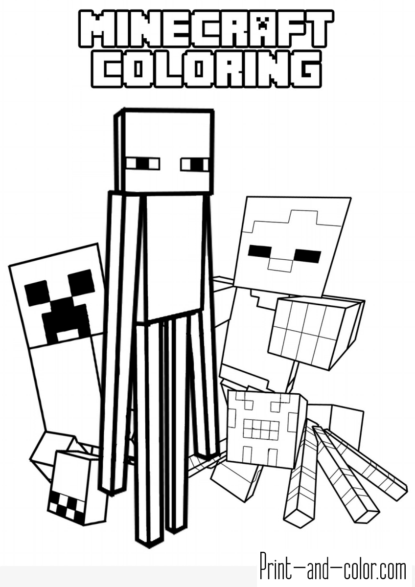 Minecraft coloring pages print and color