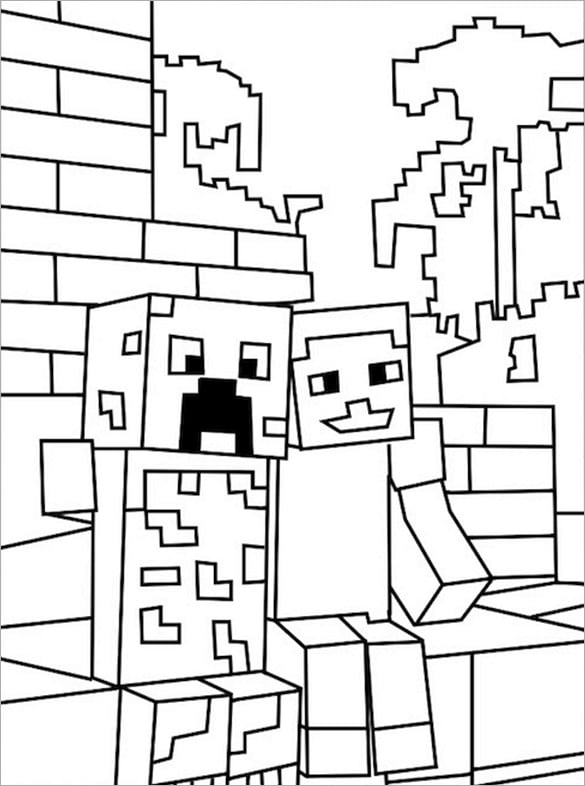 Minecraft coloring pages