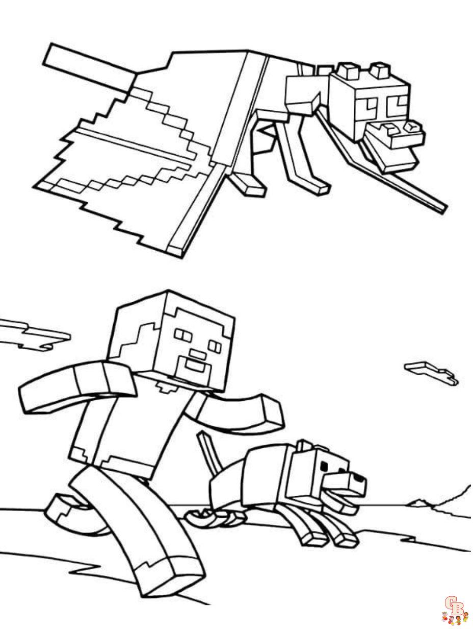 Minecraft coloring pages free printable for kids and adults