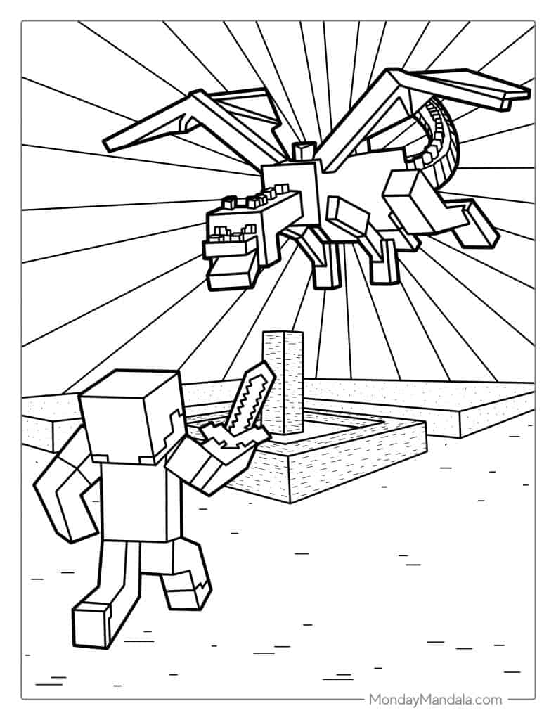 Minecraft coloring pages free pdf printables