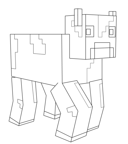 Minecraft cow coloring page free printable coloring pages