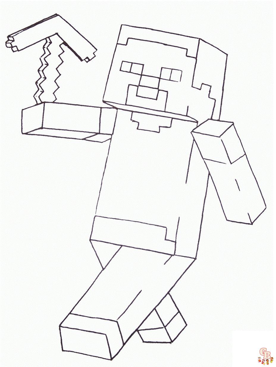 Minecraft coloring pages free printable for kids and adults