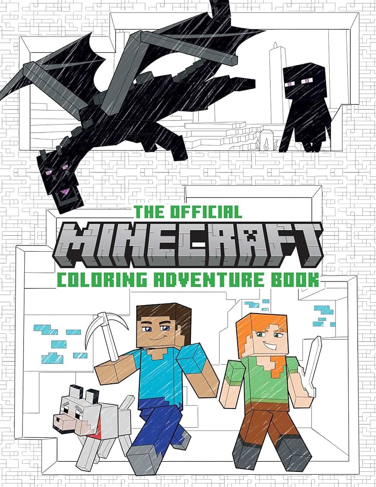 The official minecraft coloring adventures book create explore color for young artists and kids