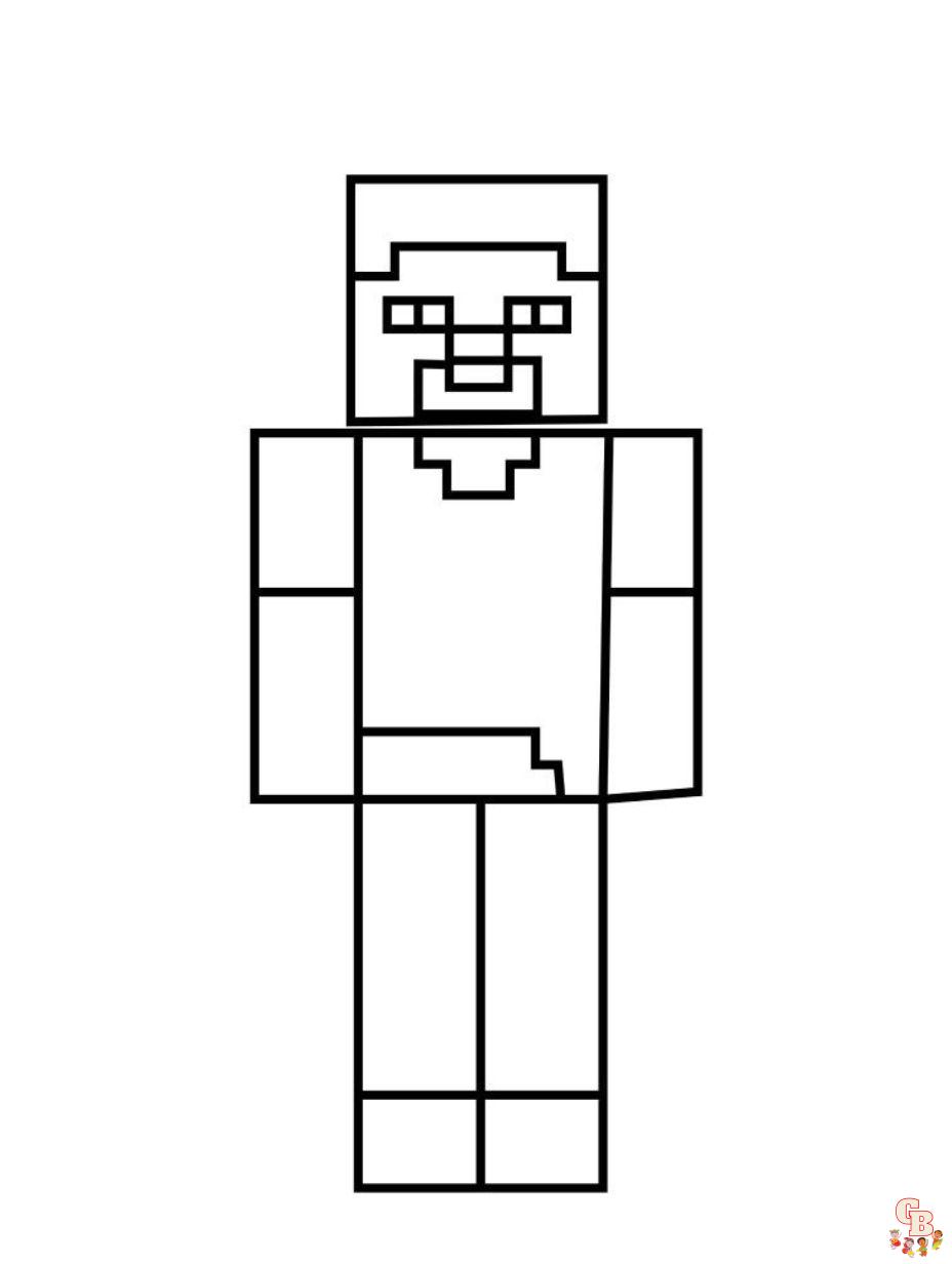 Minecraft coloring pages free printable for kids and adults