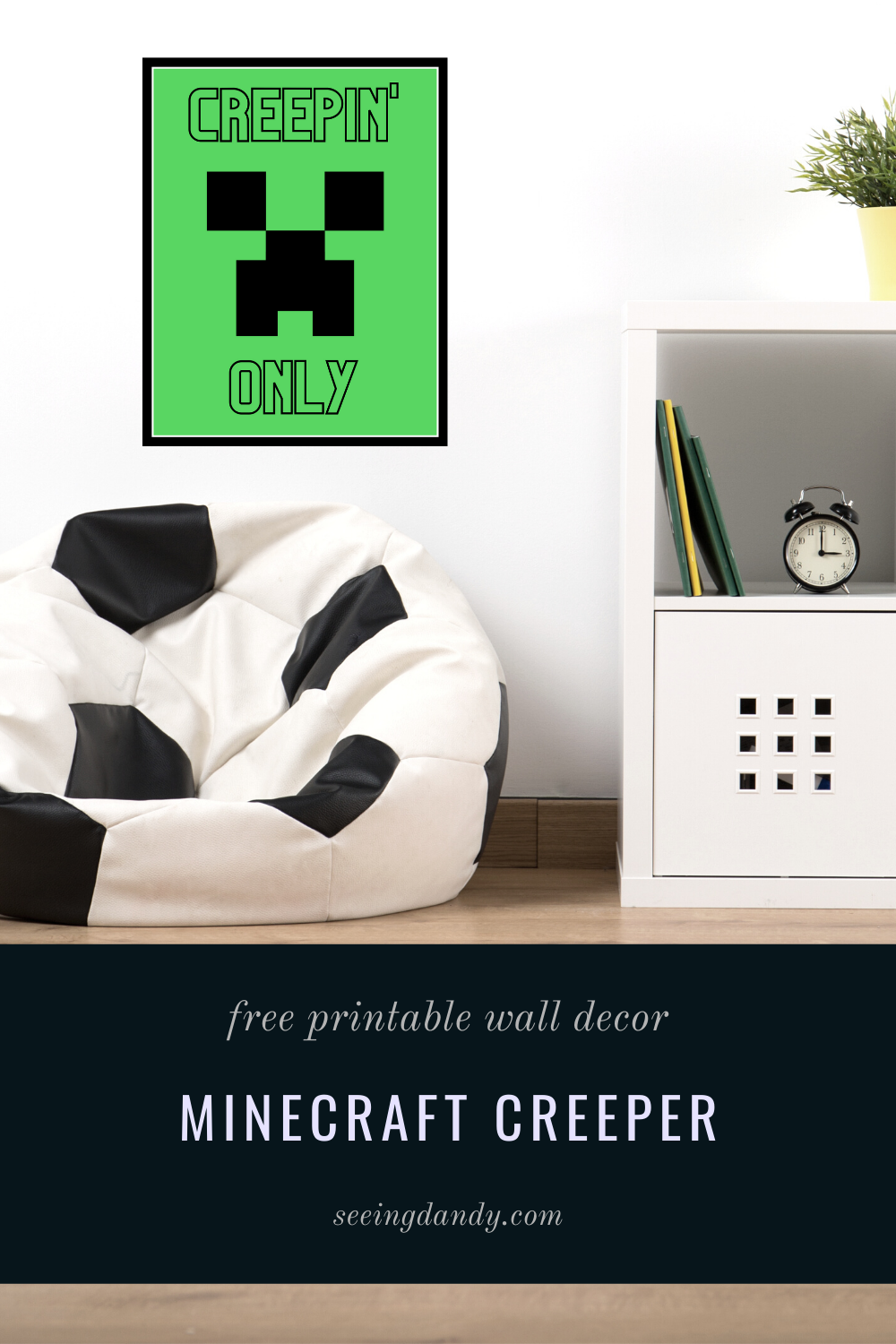 Minecraft creeper printable wall decor