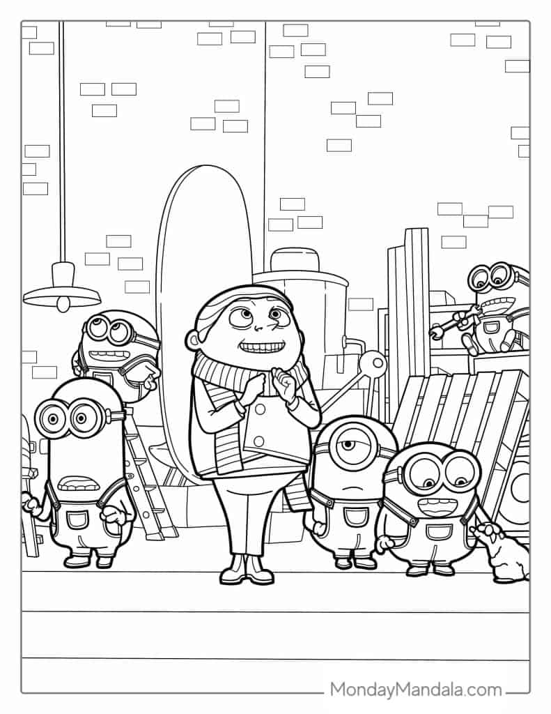 Minion coloring pages free pdf printables