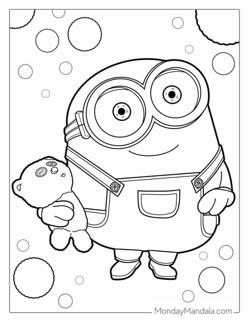 Minion coloring pages free pdf printables