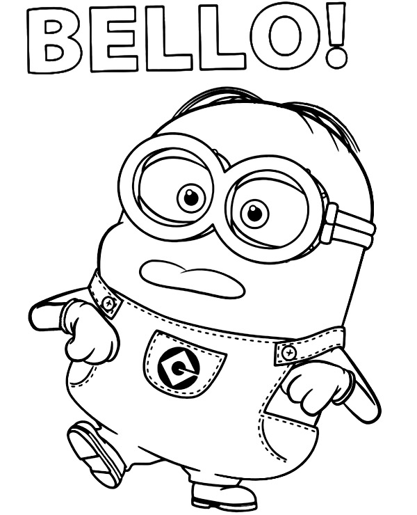 Free minions coloring page bello