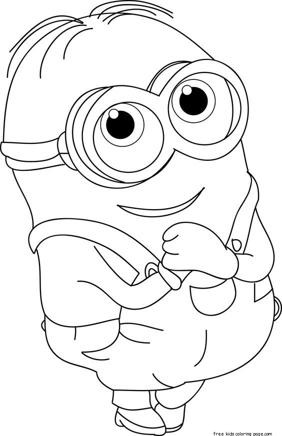 The minions dave coloring page for kids
