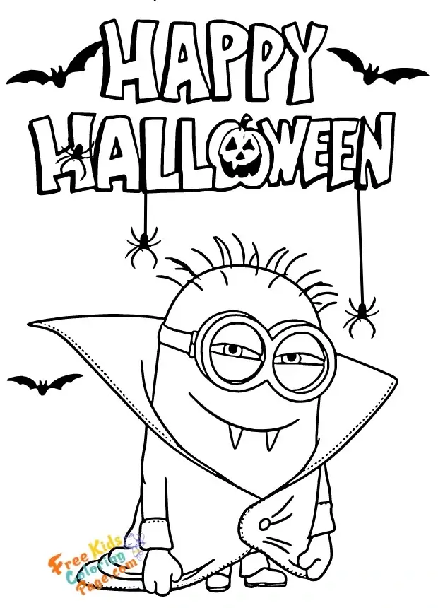 Halloween minion coloring pages