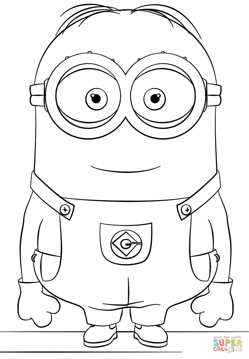 Minion dave coloring page free printable coloring pages