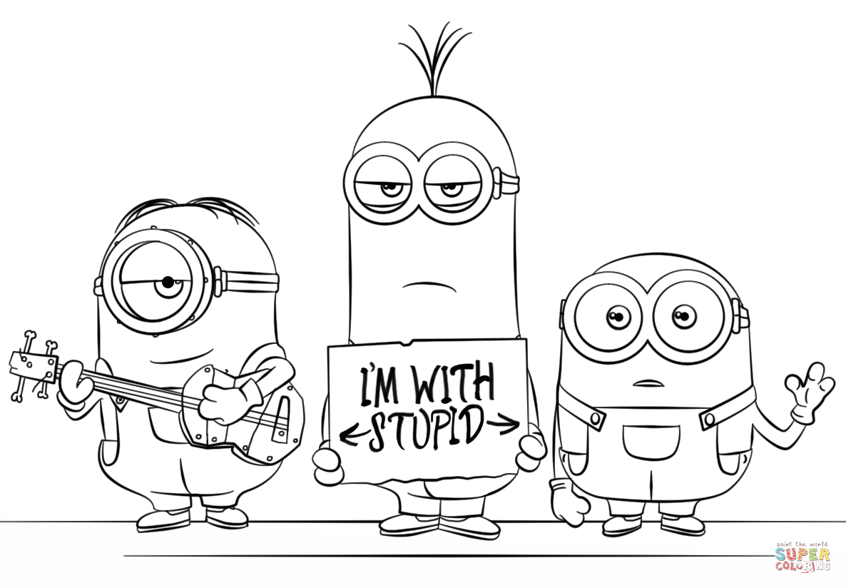Minions from despicable me coloring page free printable coloring pages
