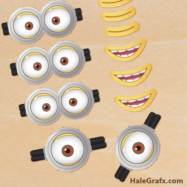 Free printable despicable me minion goggles and mouths