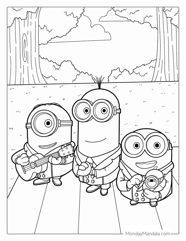 Minion coloring pages free pdf printables